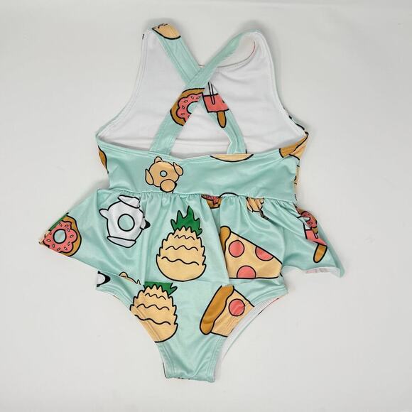 Monica + Andy Girls’ One-Piece Swimsuit with Skirt – Pool Party Print, Size 3T - Picture 2 of 4